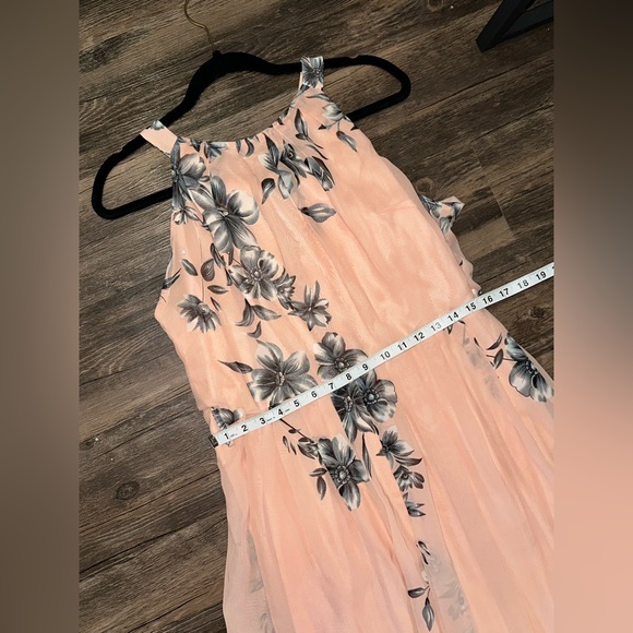 Ruiyige Pink and Grey Formal Sleeveless Maxi Chiffon Halter Neck Vintage Dress - Picture 4 of 8